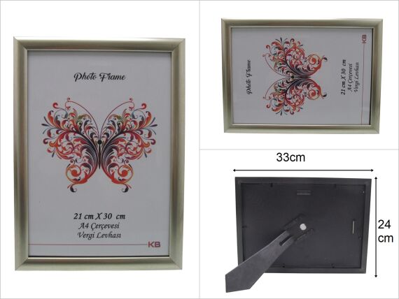sd45661 açık gold renk pvc fotoğraf çerçevesi A4 ebat 21x30 cm - 1