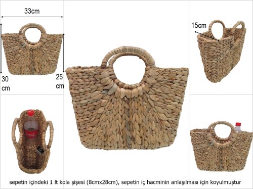 sd45677 dekoratif no1 hasır çanta - 