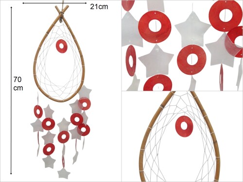 sd45816 ratan çemberli sedef rüzgar çanı - 