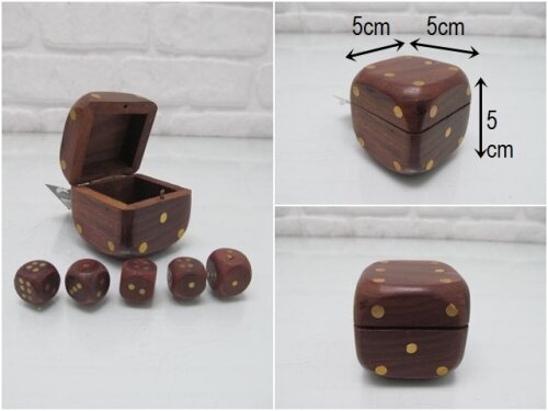sd46161 5 adet ahşap zar ve kutusu - 