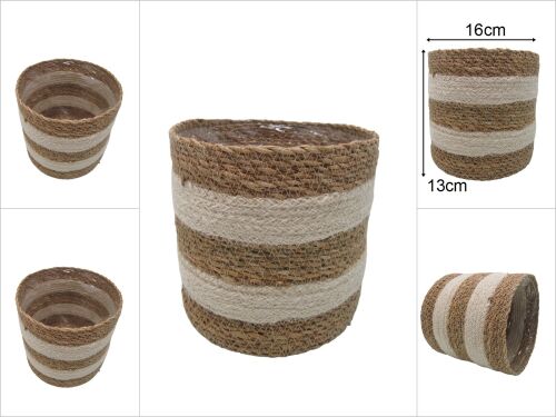 sd46337 dekoratif no2 yuvarlak derin hasır sepet - 