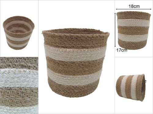 sd46338 dekoratif no3 yuvarlak derin hasır sepet - 