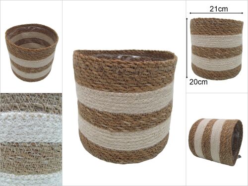 sd46339 dekoratif no4 yuvarlak derin hasır sepet - 