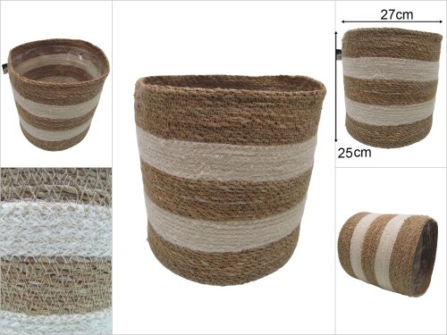 sd46341 dekoratif no6 yuvarlak derin hasır sepet - 