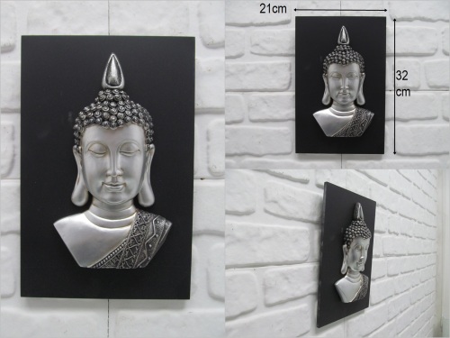 sd46464 dekoratif gümüş boyalı buda büst tablo - 