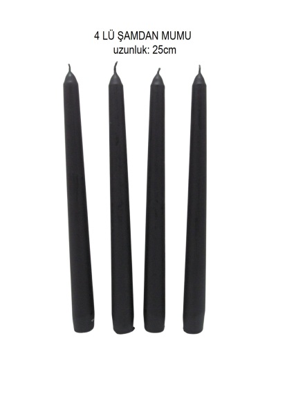 sd46516 siyah 4 lü şamdan mumu - 1