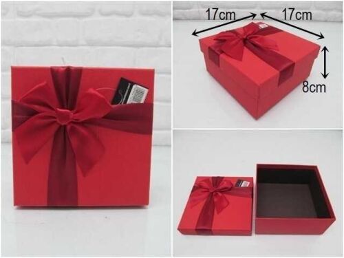 sd46556 kare kurdelalı no2 kırmızı hediye kutusu - 1