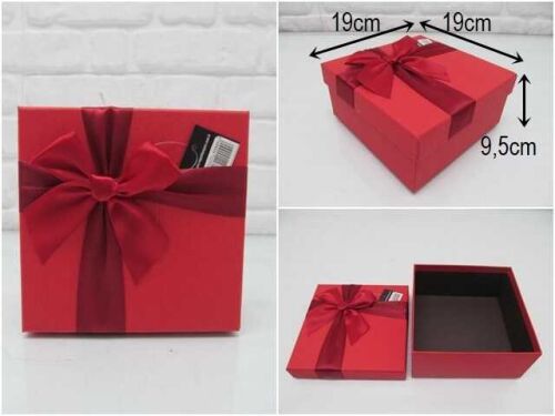 sd46557 kare kurdelalı no3 kırmızı hediye kutusu - 1