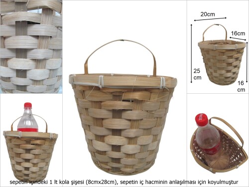 sd46661 dekoratif bambu kapı duvar sepeti - 