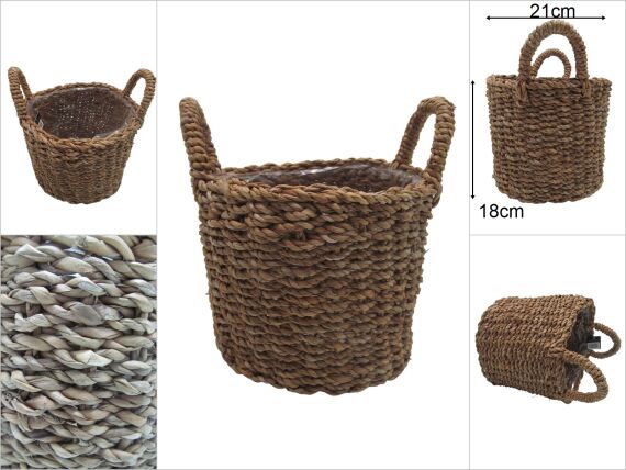 sd46667 kulplu yuvarlak no3 derin hasır sepet - 1