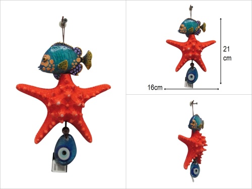 sd46922 dekoratif nazar boncuklu deniz yıldızı duvar süsü LUX - 