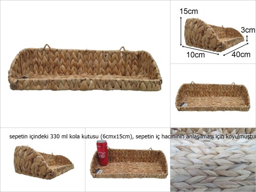 sd46933 dekoratif hasır sepet düzenleyici raf - 