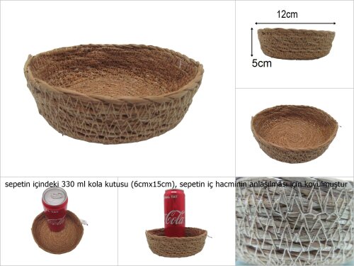 sd46934 dekoratif yuvarlak hasır sepet kase - 