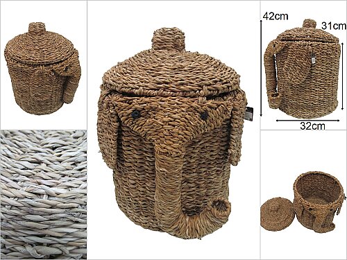sd47013 dekoratif fil model kapaklı sepet - 
