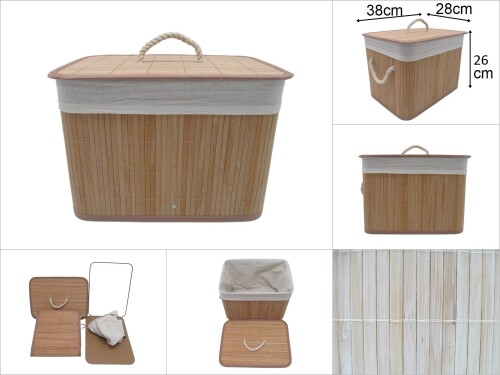 sd47074 kapaklı bambu katlanır dikdörtgen kutu - 