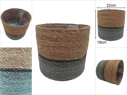 sd47082 dekoratif no1 yuvarlak derin hasır sepet - 