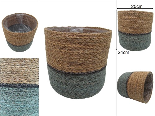 sd47083 dekoratif no2 yuvarlak derin hasır sepet - 