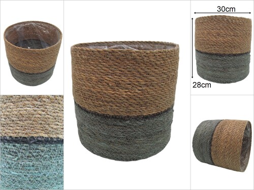 sd47084 dekoratif no3 yuvarlak derin hasır sepet - 