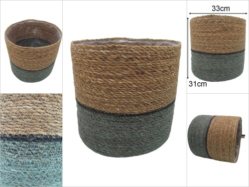 sd47085 dekoratif no4 yuvarlak derin hasır sepet - 