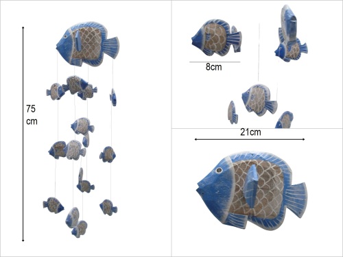 sd47117 dekoratif ahşap balık sarkıt - 