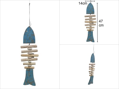 sd47147 çakıltaşlı ahşap kılçık balık - 