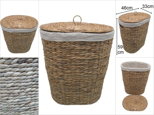 sd47205 dekoratif oval no2 kapaklı derin hasır sepet - 