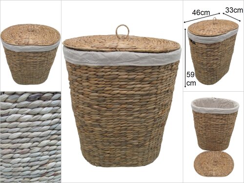 sd47205 dekoratif oval no2 kapaklı derin hasır sepet - 