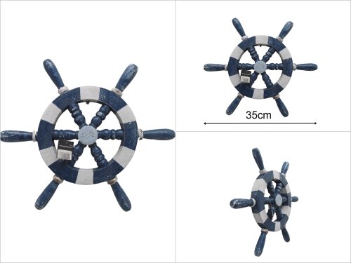 sd47213 dekoratif marin ahşap gemi dümeni - 