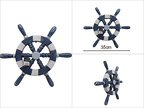 sd47213 dekoratif marin ahşap gemi dümeni - 
