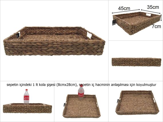 sd47261 dikdörtgen sığ hasır sepet - 1