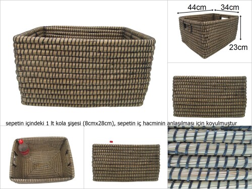 sd47267 dekoratif düzenleyici no3 hasır sepet - 
