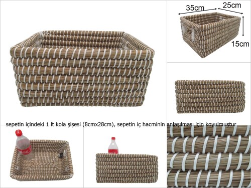 sd47268 dekoratif düzenleyici no1 hasır sepet - 