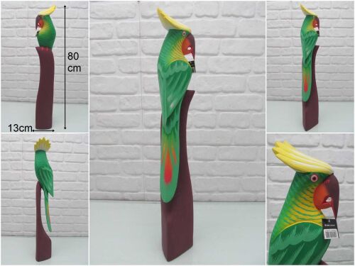 sd47290 dekoratif ahşap oyma papağan - 1