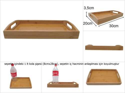 sd47303 dekoratif bambu tepsi - 