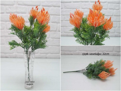 sd47413 plastik yapay çiçek turuncu - 