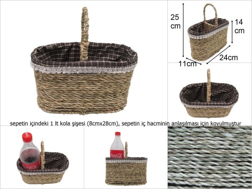 sd47454 bölmeli hasır sepet - 