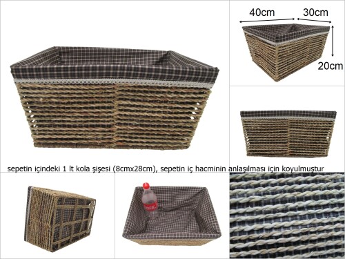 sd47482 dikdörtgen hasır sepet no1 - 