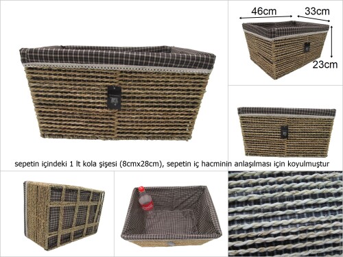 sd47483 dikdörtgen hasır sepet no2 - 