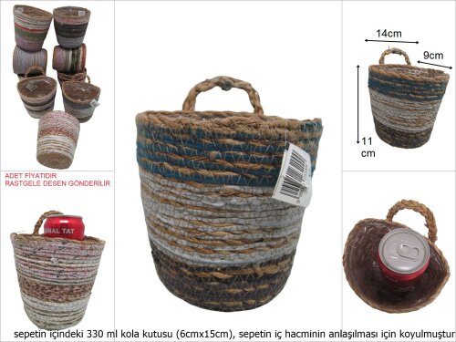 sd47710 tekstil karışık asılabilir derin hasır sepet - 