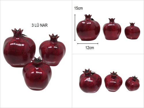 sd47774 dekoratif lux üçlü nar biblo - 