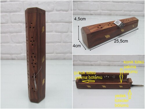 sd47812 ahşap kapaklı tabut tütsülük - 