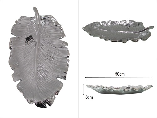 sd47973 yaprak tabak gümüş - BU ÜRÜN SADECE MAĞAZADAN SATIŞ