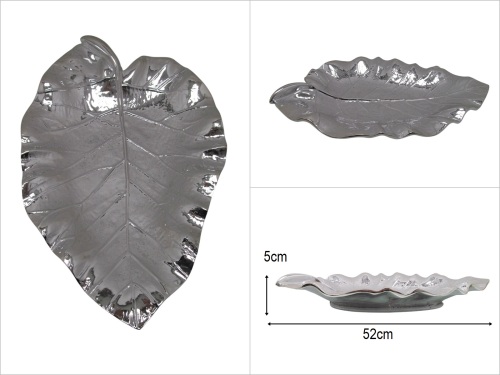 sd47975 yaprak tabak gümüş - BU ÜRÜN SADECE MAĞAZADAN SATIŞ