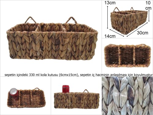 sd48070 asılabilir bölmeli hasır sepet - 