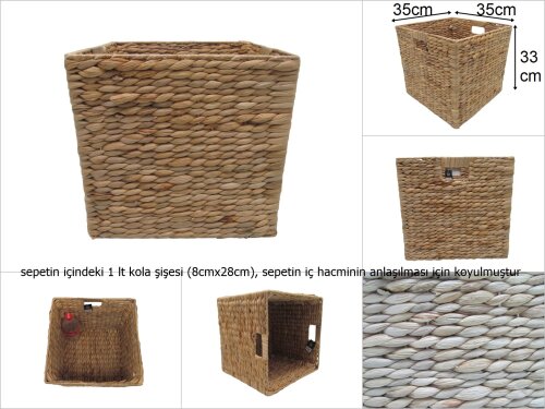 sd48072 dekoratif no1 hasır depolama sepeti - 