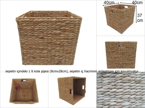 sd48073 dekoratif no2 hasır depolama sepeti - 