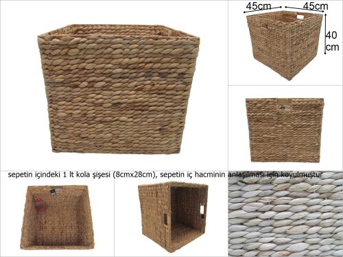 sd48074 dekoratif no3 hasır depolama sepeti - 