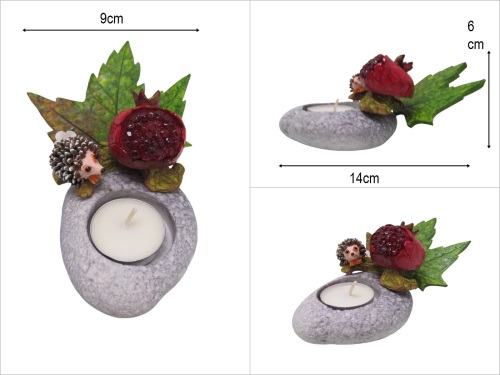 sd48080 kirpi ve nar dekorlu mumluk - 