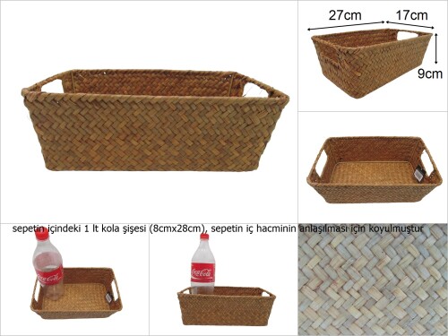 sd48119 dekoratif dikdörtgen no1 düzenleyici renkli hasır sepet - 