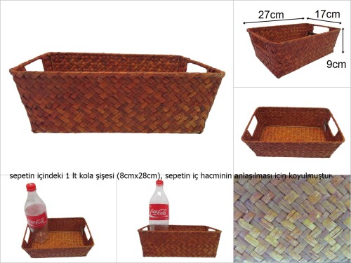 sd48127 dekoratif dikdörtgen no1 düzenleyici renkli hasır sepet - 